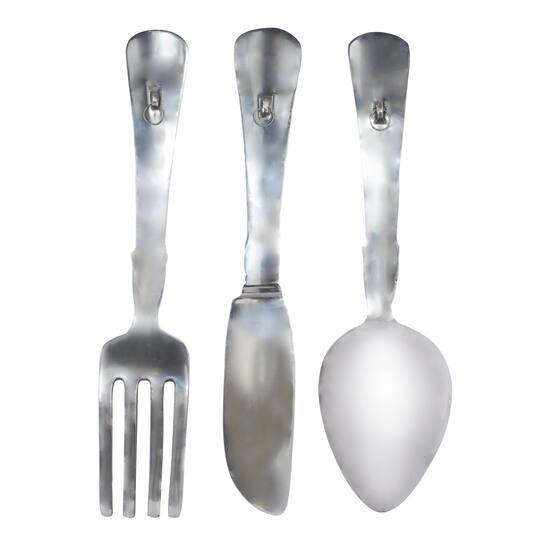23" Silver Aluminum Traditional Wall Décor Set, 3ct.